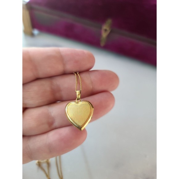 Vintage 12K GF MOP Heart Locket Pendant Necklace, Religio, Scientia, Cultus - Picture 7 of 10